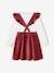 T-Shirt & Corduroy Skirt with Frilly Braces Ensemble for Girls plum 