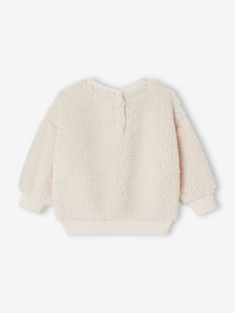 Sherpa Sweatshirt with Love Embroidery, for Babies ecru 