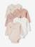 Pack of 5 'Heart' Long Sleeve, Organic Cotton Bodysuits with Front Opening for Babies pale pink 