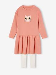 Girls-Sets-Fleece Dress & Rib Knit Leggings for Girls