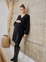 Maternity-Nursing Clothes-Knitted Wrapover Dress, Maternity & Nursing Special