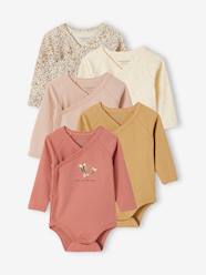 Baby-Pack of 5 Long Sleeve Bodysuits in Organic Cotton for Newborn Babies