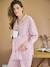 2-Piece Pyjamas in Striped Flannel & Hearts Motifs nude pink 