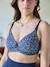 Pack of 2 Padded Bras in Stretch Cotton, Maternity & Nursing Special GREY DARK MIXED COLOR+navy blue+WHITE LIGHT SOLID 