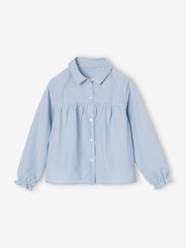 -Poplin Shirt with A-Line Cut for Girls