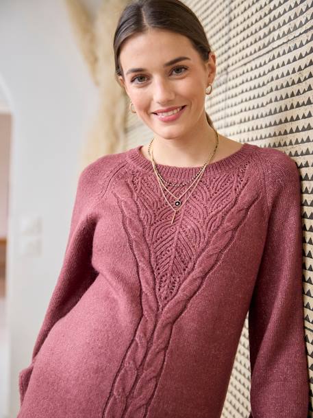 Fancy Knit Sweater Dress for Maternity dusky pink 