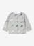 Long Sleeve Top with Polar Animals Motifs for Babies marl grey 