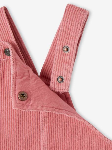 Corduroy Dungarees for Babies, Heart-Shaped Pockets dusky pink 