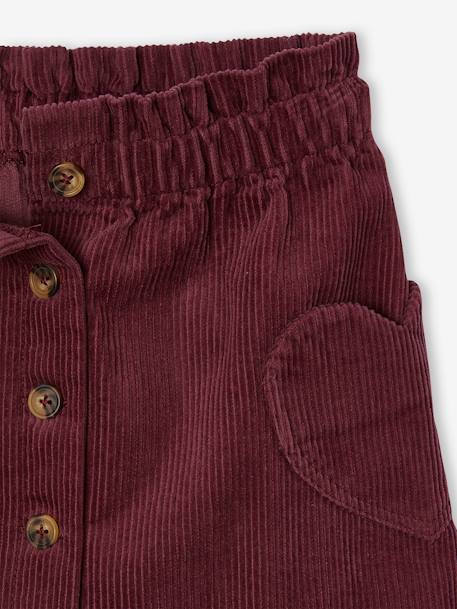 Corduroy Skirt with Heart Pockets for Girls cinnamon+mauve 