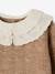 Fancy Knit Jumper with Embroidered Collar for Baby Girls taupe 