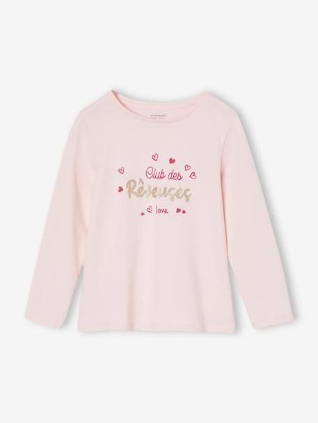 BASICS Pyjamas, 'Club des rêveuses' Glittery Inscription, for Girls raspberry pink 