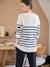 Long Sailor-Style Jumper with Side Buttons for Maternity & Nursing marl beige 