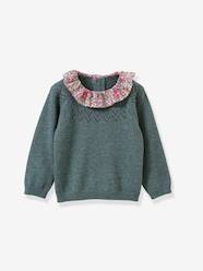 Baby-Jumpers, Cardigans & Sweaters-Pull fille col Liberty® CYRILLUS