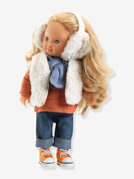 Dolls Clothing Set, Sherpa Waistcoat + Earmuffs, by DJECO white 