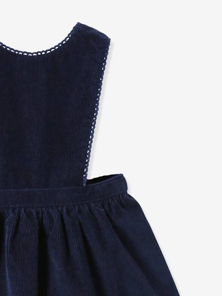 CYRILLUS baby velour smock dress night blue 