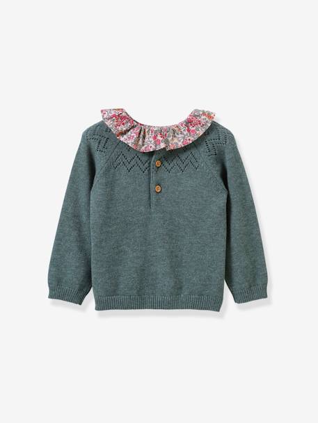 Pull fille col Liberty® CYRILLUS green 