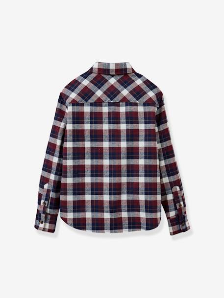 CYRILLUS cotton flannel boys' shirt bordeaux red 