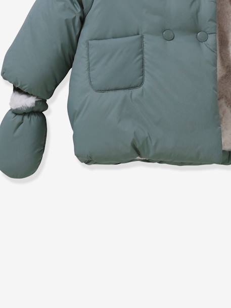 CYRILLUS sherpa-lined puffer jacket green 