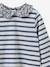 Striped tee-shirt with Liberty fabric collar for babies CYRILLUS striped blue 