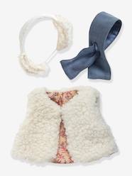 Toys-Dolls & Soft Dolls-Soft Dolls & Accessories-Dolls Clothing Set, Sherpa Waistcoat + Earmuffs, by DJECO