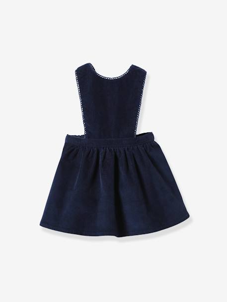 CYRILLUS baby velour smock dress night blue 