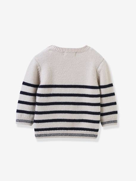 Striped baby sweater CYRILLUS striped blue 