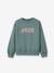 Sweat shirt for girls with a message, Liberty fabric - organic cotton - CYRILLUS green 