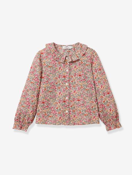 Liberty® CYRILLUS pleated collar shirt for girls rose 