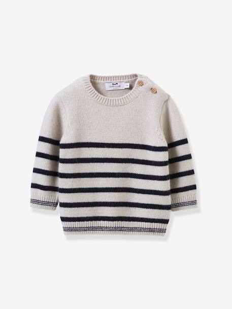 Striped baby sweater CYRILLUS striped blue 