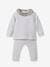 Knitted baby set with liberty fabric collar CYRILLUS white 