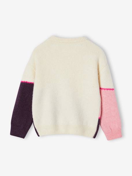 Colourblock Jumper for Girls rosy+sweet pink 