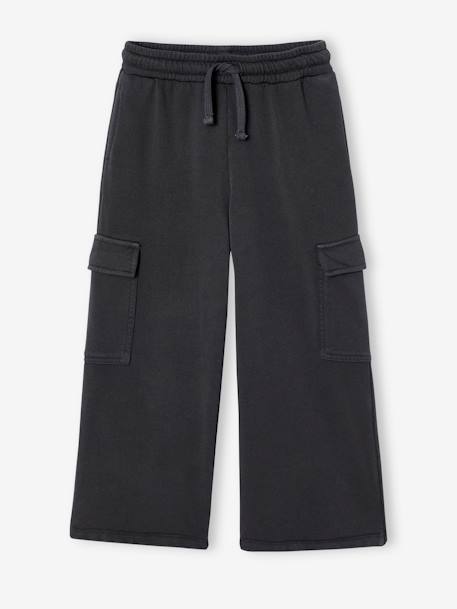 Wide Joggers for Girls anthracite+rosy 