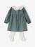 Christmas Special Dress with Frilled Collar + Tights Ensemble for Babies green 