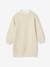 Fine Knit Dress, Broderie Anglaise Collar, for Girls ecru+marl grey 