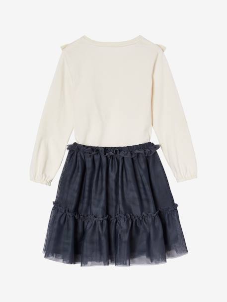 Ruffled Top & Tulle Skirt Ensemble for Girls anthracite 