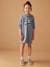 Fleece Dress with Hood & Fancy Details for Girls anthracite+green+grey blue+terracotta 