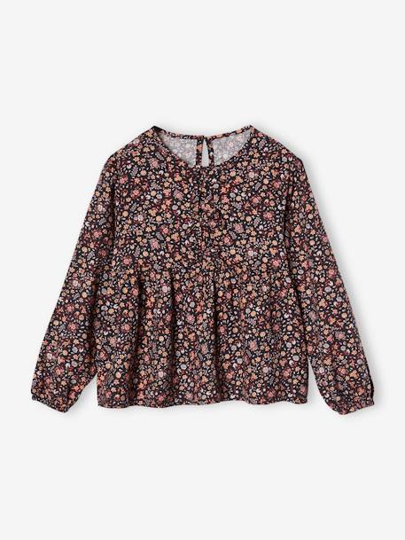 Blouse with Flowers for Girls printed pink 