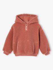 Girls-Cardigans, Jumpers & Sweatshirts-Hooded Sherpa Sweatshirt for Girls