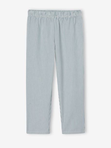 Pyjamas with Striped Bottoms, for Boys sage green 