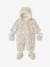 Double-Sided Printed Pramsuit, Faux Plush Fur, Detachable Booties & Gloves ecru 