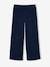 Wide-Leg Rib Knit Trousers for Girls navy blue 