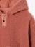 Hooded Sherpa Sweatshirt for Girls ecru+mauve 