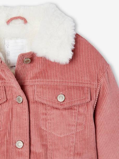 Corduroy Jacket Lined in Faux Fur, for Girls blush 