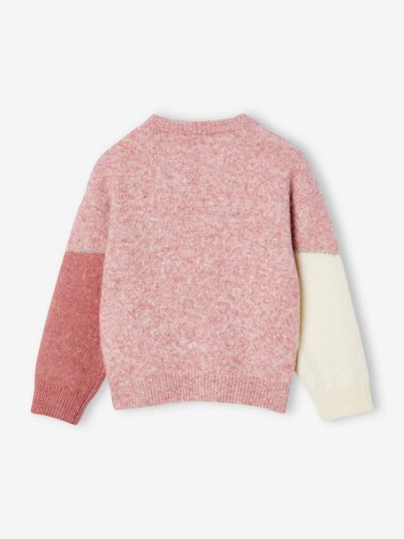 Colourblock Jumper for Girls rosy+sweet pink 