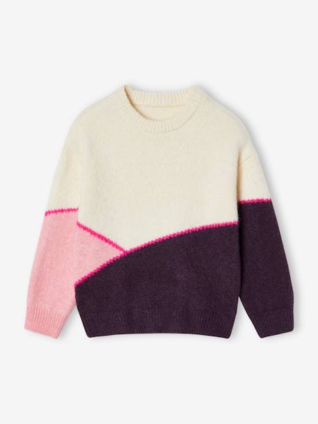 Colourblock Jumper for Girls rosy+sweet pink 