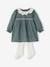 Christmas Special Dress with Frilled Collar + Tights Ensemble for Babies green 