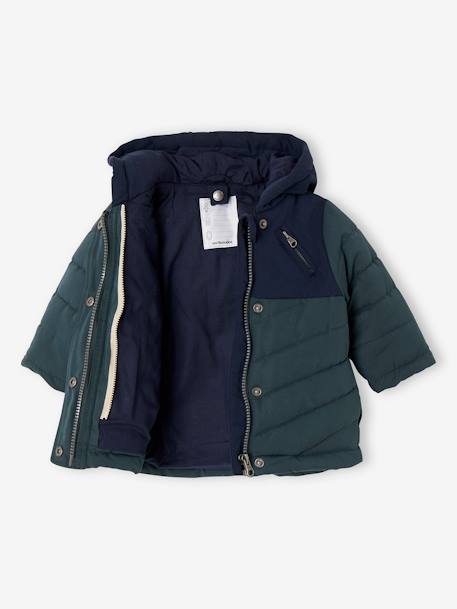 3-in-1 Parka with Detachable Jacket, for Baby Boys Dark Blue+fir green 