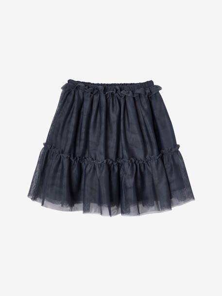 Ruffled Top & Tulle Skirt Ensemble for Girls anthracite 