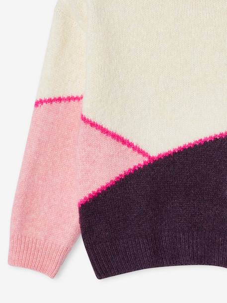 Colourblock Jumper for Girls rosy+sweet pink 