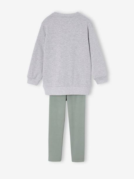 Long Sweatshirt & Leggings Combo for Girls anthracite+marl grey 